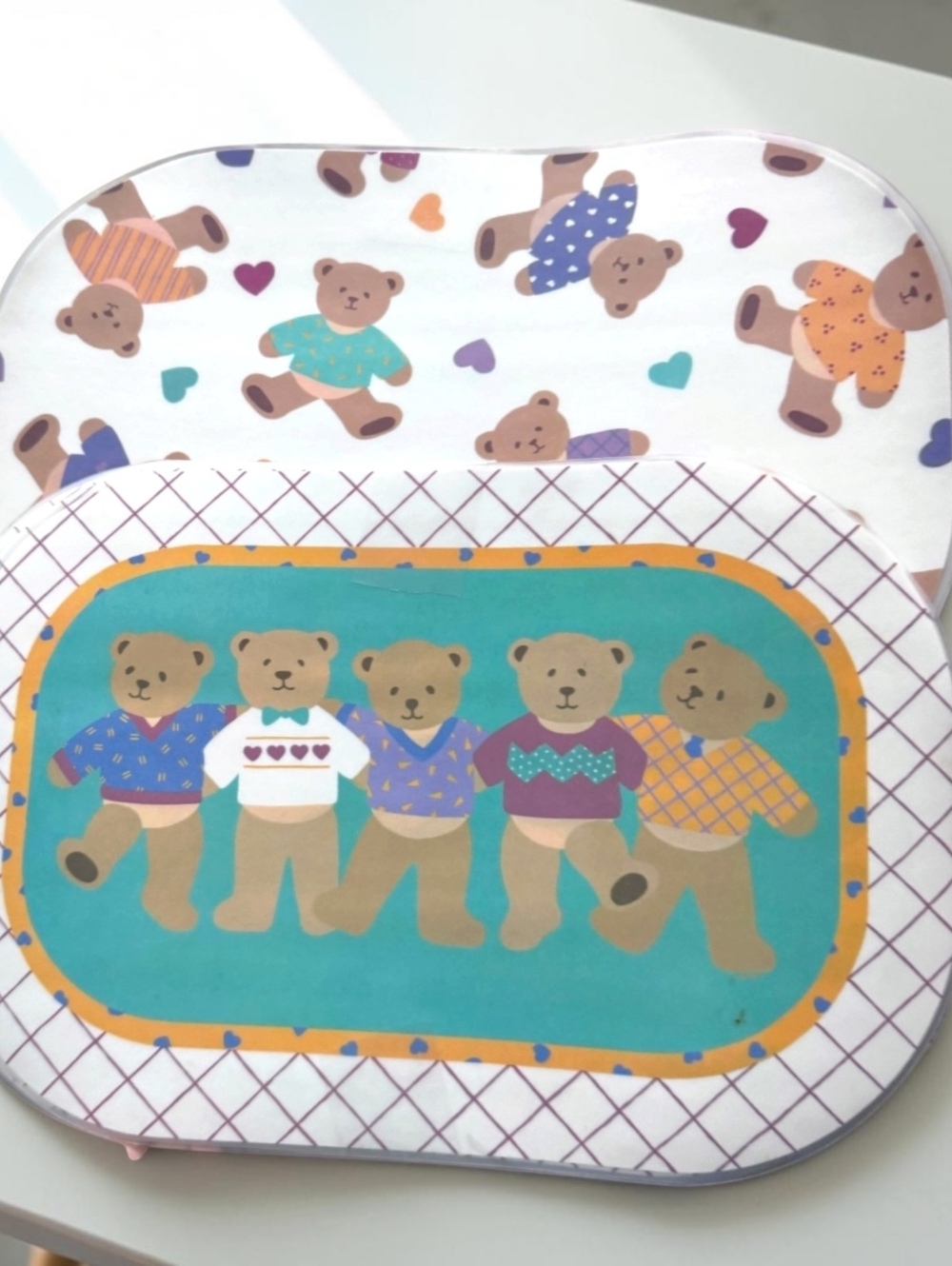 Vintage 1960s Children's Bear Print Placemat Set – Mid-Century Retro Kitsch (8)